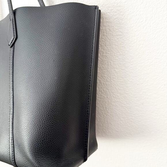 TORY BURCH | Perry 3 Compartment Tote Black Tan Interior Red Logo Charm Gold - Picture 10 of 15